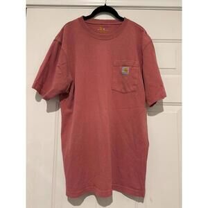 Men's sz M Carhartt salmon short sleeve shirt #1342